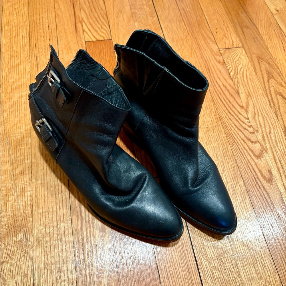 All Saints Black Leather Ankle Boots